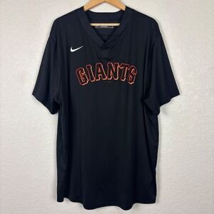 Nike San Francisco Giants MLB Jersey Shirt Mens XXL Black Henley Performance Top